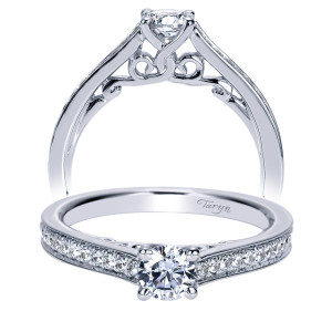 Taryn 14k White Gold Round Straight Engagement Ring TE98673W44JJ
