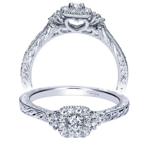 Taryn 14k White Gold Round Halo Engagement Ring TE98728W44JJ
