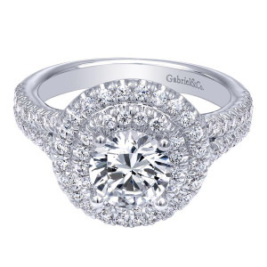 Gabriel 14 Karat Contemporary Engagement Ring ER10491W44JJ