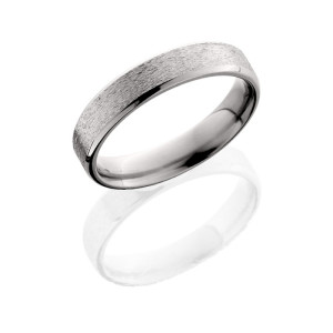 Lashbrook 5B STONE-POLISH Titanium Wedding Ring or Band