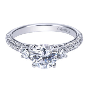 Gabriel 14 Karat Contemporary Engagement Ring ER7465W44JJ