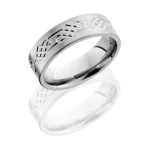 Lashbrook 7FCelticLoop Satin Titanium Wedding Ring or Band