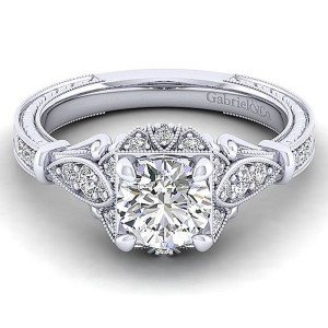 Gabriel 14 Karat Round Halo Engagement Ring ER12581R4W44JJ