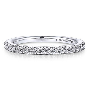 Gabriel 14 Karat White Gold Straight Wedding Band WB14412R4W44JJ