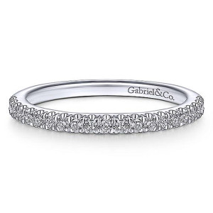 Gabriel 14 Karat White Gold Straight Wedding Band WB14508R4W44JJ