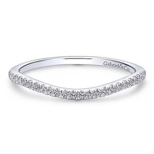 Gabriel 18 Karat White Gold Curved Wedding Band WB12600S3W84JJ