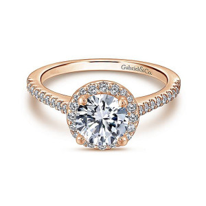 Gabriel 14 Karat Round Halo Engagement Ring ER6419K44JJ