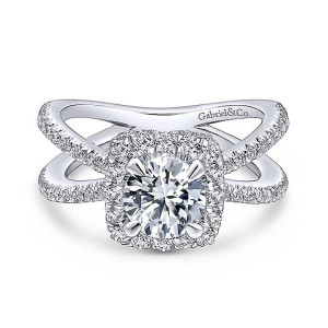 Gabriel Platinum Round Halo Engagement Ring ER12587R4PT4JJ