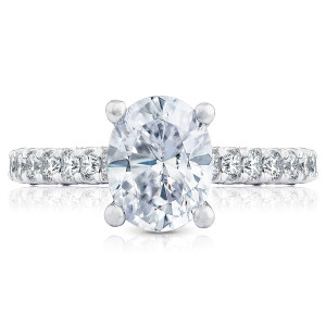 HT254625OV9X7 Platinum Tacori Petite Crescent Engagement Ring