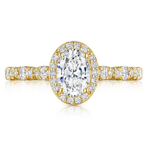 Tacori HT2560OV7X5Y 18 Karat Petite Crescent Engagement Ring