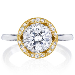 Tacori HT2569RD7Y 18 Karat Two-Tone Crescent Chandelier Engagement Ring