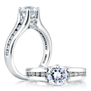 A Jaffe 14 Karat Classic Engagement Ring ME1258 / 159