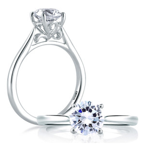 A Jaffe 14 Karat Classic Engagement Ring ME1569