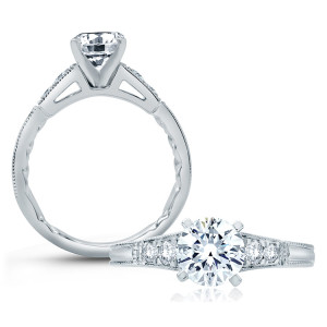 A.JAFFE 14 Karat Classic Engagement Ring ME2104Q