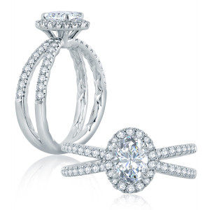 A.JAFFE 18 Karat Classic Engagement Ring ME2196Q