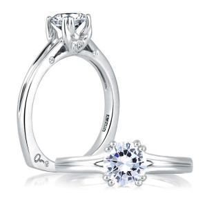 A Jaffe 18 Karat Solitaire Engagement Ring MES143
