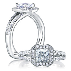 A Jaffe 18 Karat Signature Engagement Ring MES412