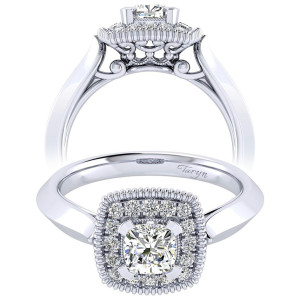 Taryn 14k White Gold Princess Cut Perfect Match Engagement Ring TE001B3AKW44JJ