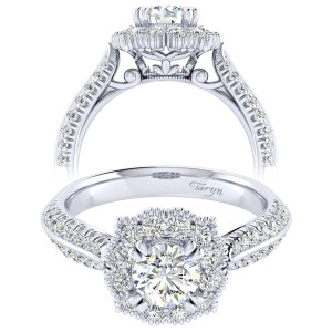 Taryn 14k White Gold Round Perfect Match Engagement Ring TE002B3ACW44JJ