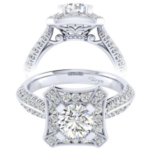 Taryn 14k White Gold Round Perfect Match Engagement Ring TE002B4AEW44JJ