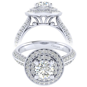 Taryn 14k White Gold Round Perfect Match Engagement Ring TE002B4AHW44JJ