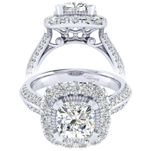 Taryn 14k White Gold Cushion Cut Perfect Match Engagement Ring TE002C8AJW44JJ