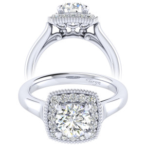 Taryn 14k White Gold Round Perfect Match Engagement Ring TE009B4ABW44JJ