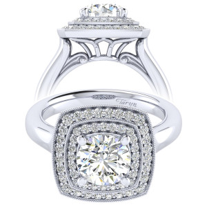 Taryn 14k White Gold Round Perfect Match Engagement Ring TE009C6AGW44JJ