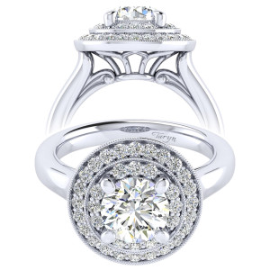 Taryn 14k White Gold Round Perfect Match Engagement Ring TE009C6AHW44JJ