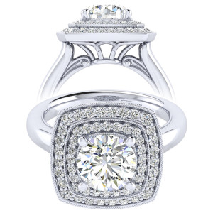 Taryn 14k White Gold Round Perfect Match Engagement Ring TE009C8AGW44JJ