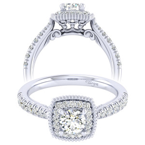 Taryn 14k White Gold Round Perfect Match Engagement Ring TE039A2ABW44JJ