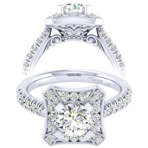 Taryn 14k White Gold Round Perfect Match Engagement Ring TE039B4AEW44JJ
