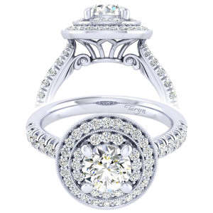 Taryn 14k White Gold Round Perfect Match Engagement Ring TE039B4AHW44JJ