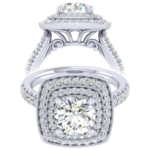 Taryn 14k White Gold Round Perfect Match Engagement Ring TE039C8AGW44JJ