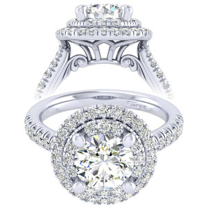 Taryn 14k White Gold Round Perfect Match Engagement Ring TE039C8AIW44JJ