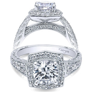 Taryn 14k White Gold Round Halo Engagement Ring TE10191W44JJ