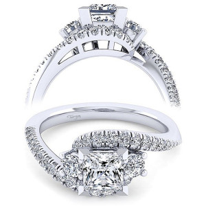 Taryn 14k White Gold Princess Cut 3 Stone Engagement Ring TE14465S4W44JJ