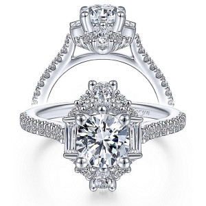 Taryn 14k White Gold Round Halo Engagement Ring TE14508R4W44JJ