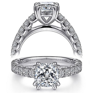 Taryn 14k White Gold Cushion Cut Diamond Engagement Ring TE15270C8W44JJ