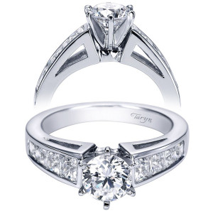 Taryn 14k White Gold Round Straight Engagement Ring TE1736W44JJ