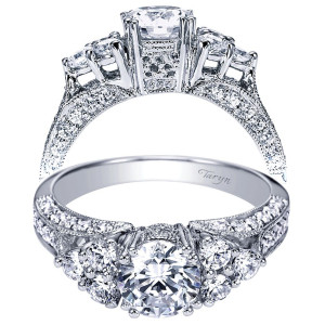 Taryn 14k White Gold Round Straight Engagement Ring TE3846W44JJ