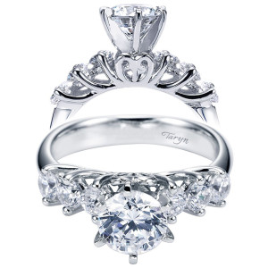 Taryn 14k White Gold Round Straight Engagement Ring TE3956W44JJ