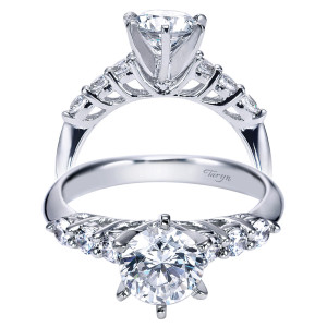 Taryn 14k White Gold Round Straight Engagement Ring TE3957W44JJ