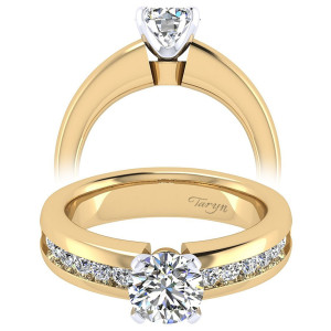 Taryn 14k Yellow Gold Round Straight Engagement Ring TE3986M44JJ