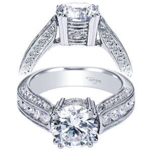 Taryn 14k White Gold Round Straight Engagement Ring TE4137W44JJ