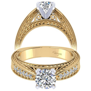 Taryn 14k Yellow Gold Round Straight Engagement Ring TE4177M44JJ