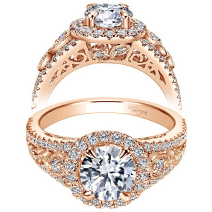 Taryn 14k Rose Gold Round Halo Engagement Ring TE5375K44JJ