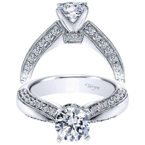 Taryn 14k White Gold Round Straight Engagement Ring TE5528W44JJ