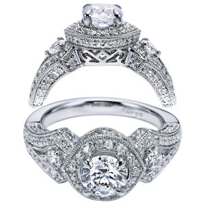 Taryn 14k White Gold Round Halo Engagement Ring TE5731W44JJ