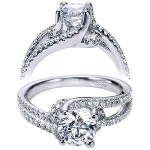 Taryn 14k White Gold Round Bypass Engagement Ring TE6356W44JJ